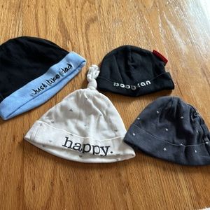 Child of Mine newborn beanies 3 PC plus bonus 4 extras sz 0-6M